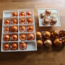 Weihnachtskugeln Christbaumkugeln Glas orange -terra, 30 Teile