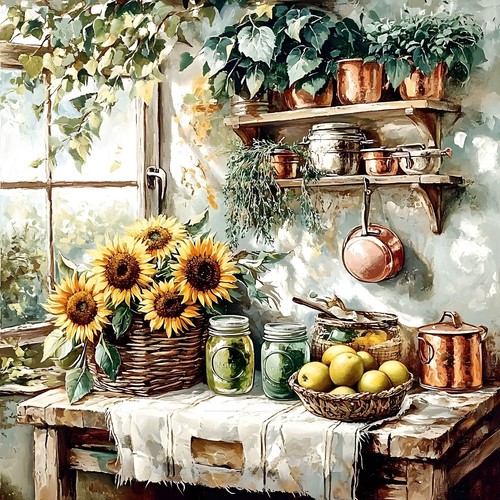 Wandbild küche fenster - wandbild,