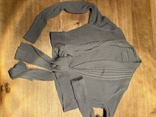 Graue Kurze Wickelstrickjacke von just B. zum Binden Gr 40