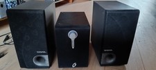 2 Lautsprecherboxen + Bassbox mit Regler schwarz Dual