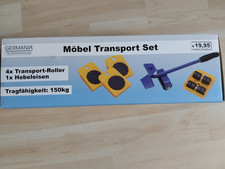 Möbel Transport Roller - 4 Roller + 1 Hebeleisen - sehr gut, in OVP