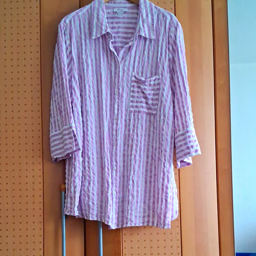 Sheego damen bluse rosa weiß - bluse, rosa/weiß