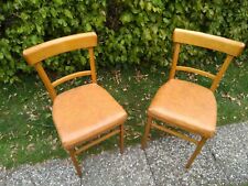 Antik Set von 2 Art Deco Frankfurter Stuhl Stühle Küche Esszimmer Retro Bezogen