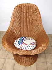 Rattan Sessel / Stuhl für Garten und Wohnung mit Sitzauflage