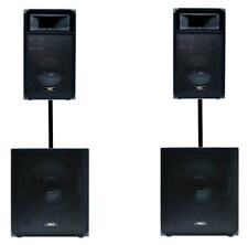 Passive DJ PA Lautsprecher Anlage 2 Subwoofer + 2 Topteil Lautsprecheranlage NEU