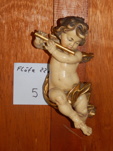 Musizierender putto engel - musizierender, holz