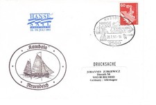 Schiffspost Kutter KAMBALA Neuendeich Sonderstempel Hanse Sail Rostock 1991