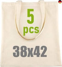 IDEA HOME Baumwolltasche 38x42cm- Jutebeutel Groß - Stoffbeutel Unbedruckt, 