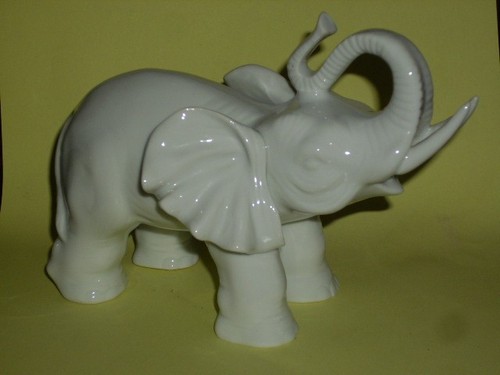 Elefant porzellanfigur weiß - elefant,