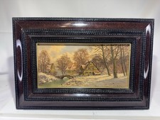 Ölgemälde Winterlandschaft signiert Max Amann München im Holzrahmen