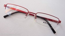  Brillenfassung rot nur Oberrand Metallgestell Halbrand unten randlos 51-18 Gr.M