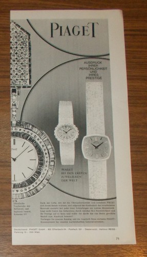 Seltene werbung vintage piaget - werbung,