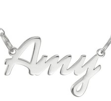 Amy Namensschild Halskette Anhänger Sterlingsilber weiblich personalisiert individuell 