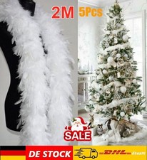 5x Boa Federboa 2m Weiß Farben Federstola Feder Schal Kostüm Karneval Schal S7X4