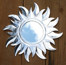 Spiegel Sonne silber Sonnenspiegel 2. WAHL Wandspiegel Holzsonne Sonnen-Spiegel