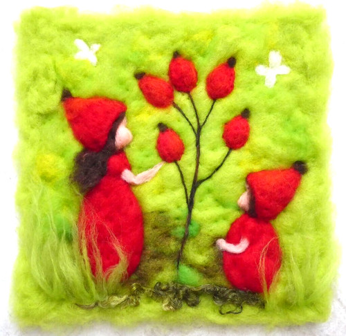 Wollbild hagebutten - ♥wollbild,