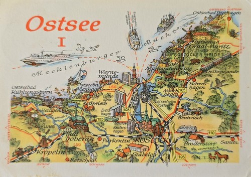 Ostsee karte map 1978 - map,