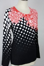 Damen Pullover Oberteil Pulli Ornamentmuster Punkte Viskose OVANTI Gr.38,40,42