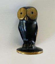 Bronzefigur Bronze Messing Figur Eule Walter Bosse Brass Gluttöter