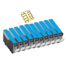 10 Druckerpatronen kompatibel für Canon MP560 CLI-521C cyan 