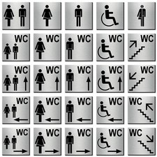 Schild Türschild Piktogramm Alu-Verbund Edelstahl-Design - WC Toilette