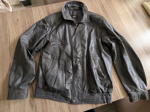 Herren echtleder bikerjacke - echtleder,