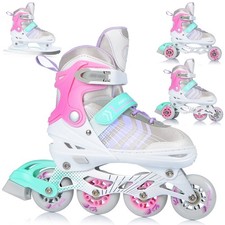 Inliner Kinder Erwachsene Inlineskates 4in1 Rollschuhe Schlittschuhe Verstellbar