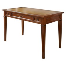 Ebanart Schreibtisch Kirschbaum Massiv Tischplatte Leder Mit Goldprägung