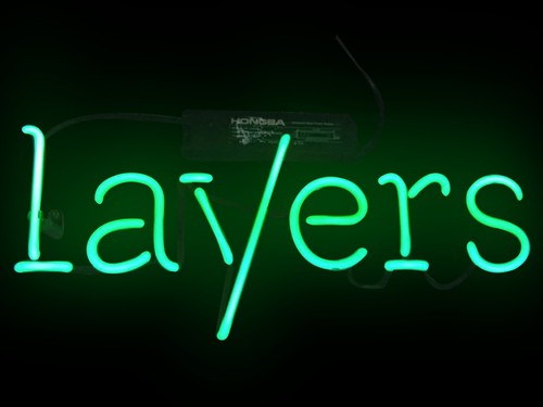 Layers neon sign - sign, bar