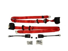 2 x Red 3 Point Seat Belts for
