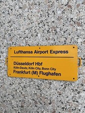 Metall Zuglaufschild Waggonschild Bahn Lufthansa Airport Express Berlin RAR