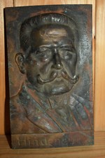 Original Altes Bronzebild,Paul v.Hindenburg,1.Wk,Deko,Wehrmacht,Militaria,Antik