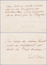 Ernst Eitner Maler Autograph Handschrift Schiller Zitat 1903