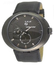 REPLAY Uhr RX1201DH Torpedo Herrenuhr Leder schwarz Edelstahl 24 Stunden Anzeige