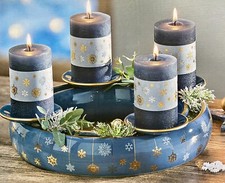 Adventskranz NEU Kerzenhalter für Weihnachten mit Schneeflocken Print
