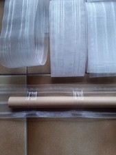 Konvolut , 10 Stück, Schlaufenband 100mm X 145cm, Gardinenband, transparent,
