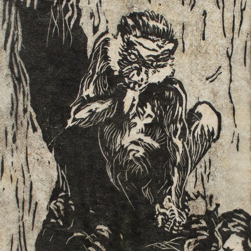 Holzschnitt auf japanpapier - holzschnitt,