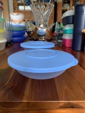Tupperware Jungewelle Flach Schüssel Set Blau ,Rund 400 ml. Ø19cm..x7cm.Höhe