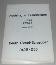 Ersatzteilliste Deutz Diesel
