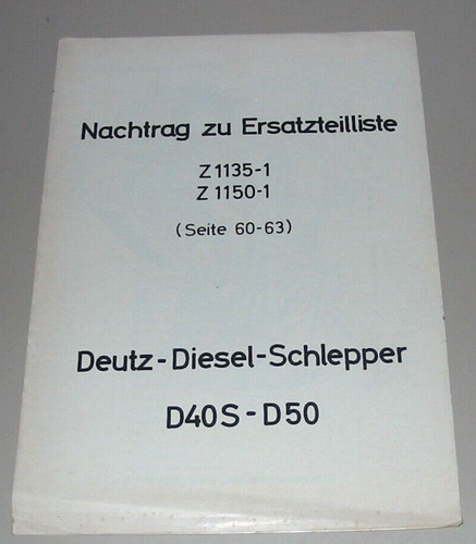 Ersatzteilliste deutz diesel - deutz,
