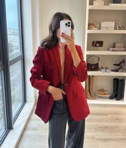 Zara roter samt - zara, tailliert