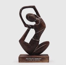 Yoga Figur Holz Dekoration Om