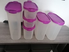 Tupperware Eidgenosse Set 6 X Mit Deckel  (2 Öffnungen) Vorratsbehälter Lila Top