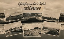 01-466 Ansichtskarte Insel Hiddensee Neuendorf Kloster Vitte Leuchtturm Rügen