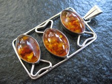 Anhänger Silber 835 Fischland Schmuck Vintage mit Bernstein