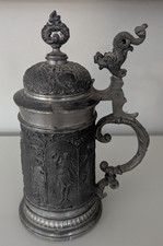 Alter Zinnkrug mit Deckel - sehr alt - guter Zustand - 1900