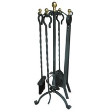 Kamino Flam Kaminbesteck Kamingarnitur Kaminset 4-teilig schwarz