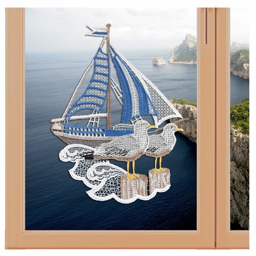 Fensterbild segelboot maritime - fensterbild,