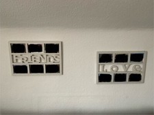 2 Bilderrahmen Love & Friends zum Aufhängen Weiß, Collage