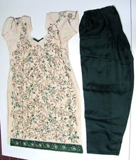 Bollywood Salwar Kameez Gr 38-40 Vorderteil bestickt mit 1000 Glitzersteinchen